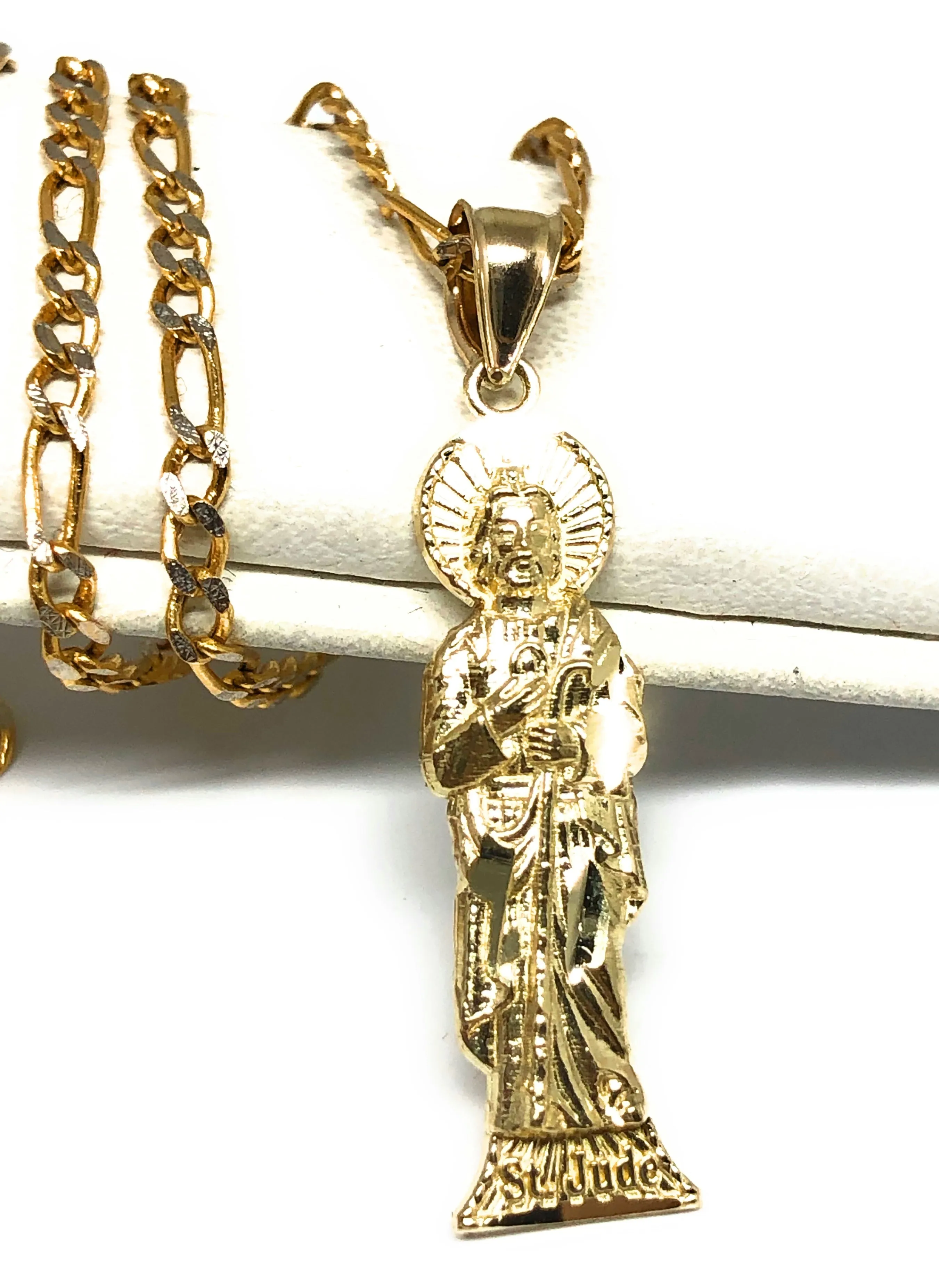 14k Solid Gold Yellow Classic Saan Judas Saaint Jude Pendant