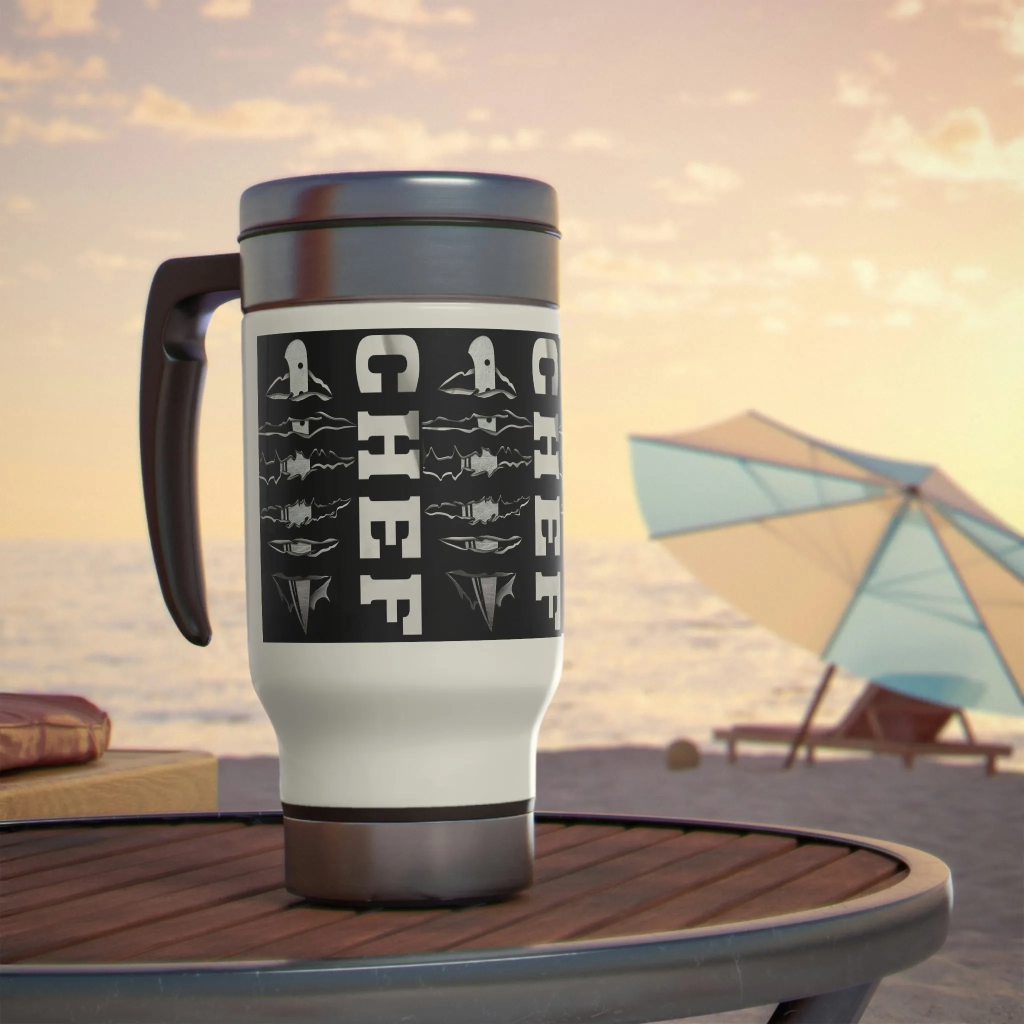 14oz Stainless Steel Travel Mug with Handle