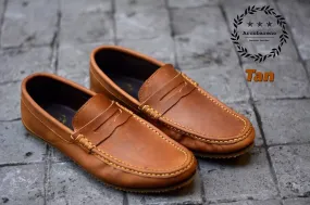 823 Classic Tan Nubuck Loafer by Arcobareno