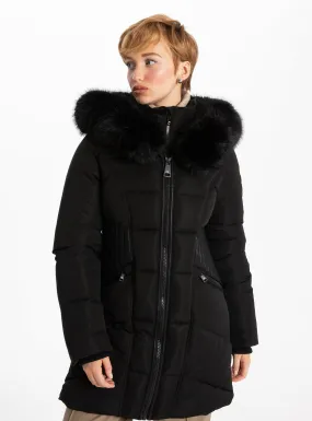 ADALHEIDI Long Parka fur hood || ADALHEIDI Parka long faux fur hood