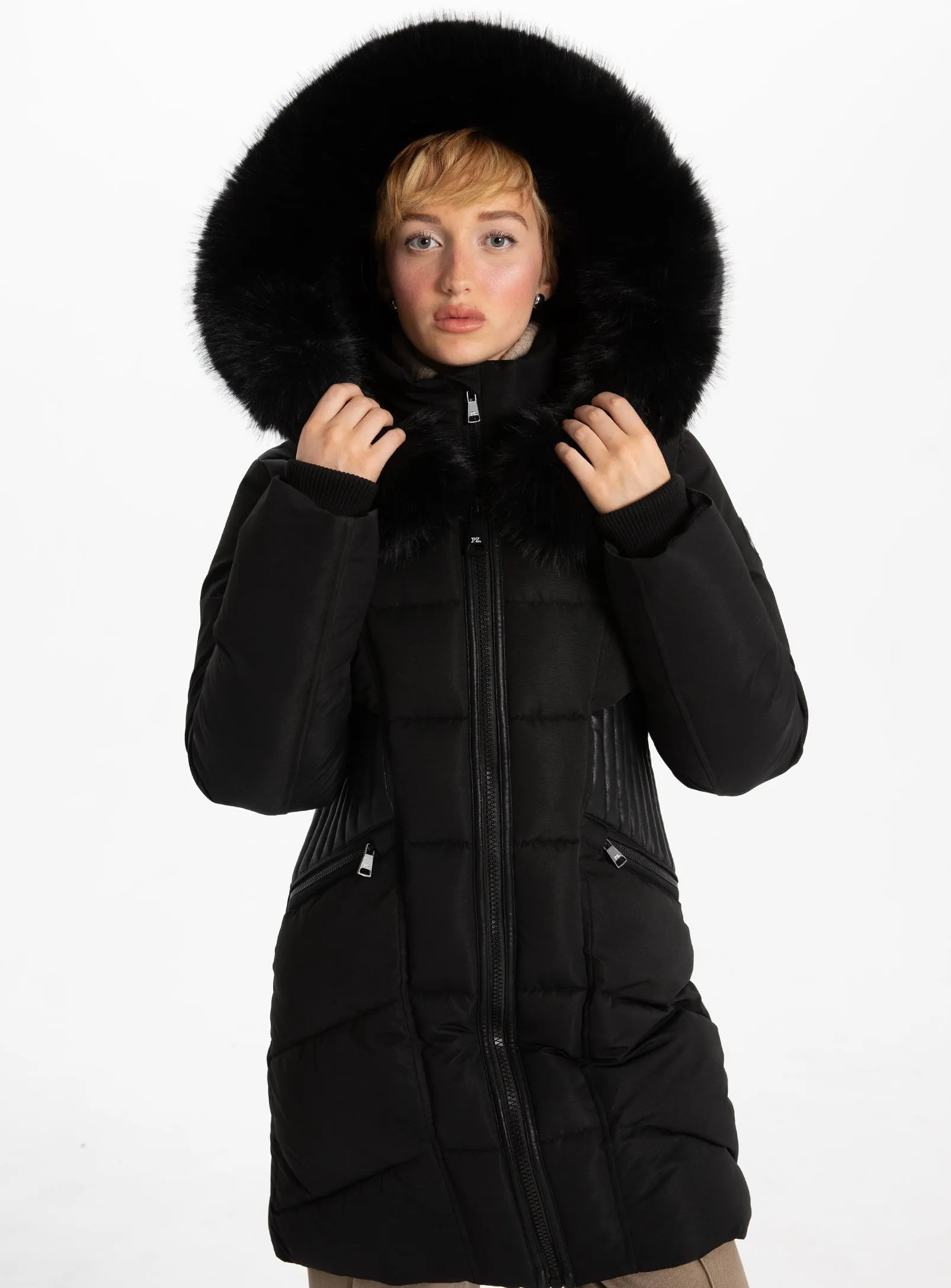 ADALHEIDI Long Parka fur hood || ADALHEIDI Parka long faux fur hood