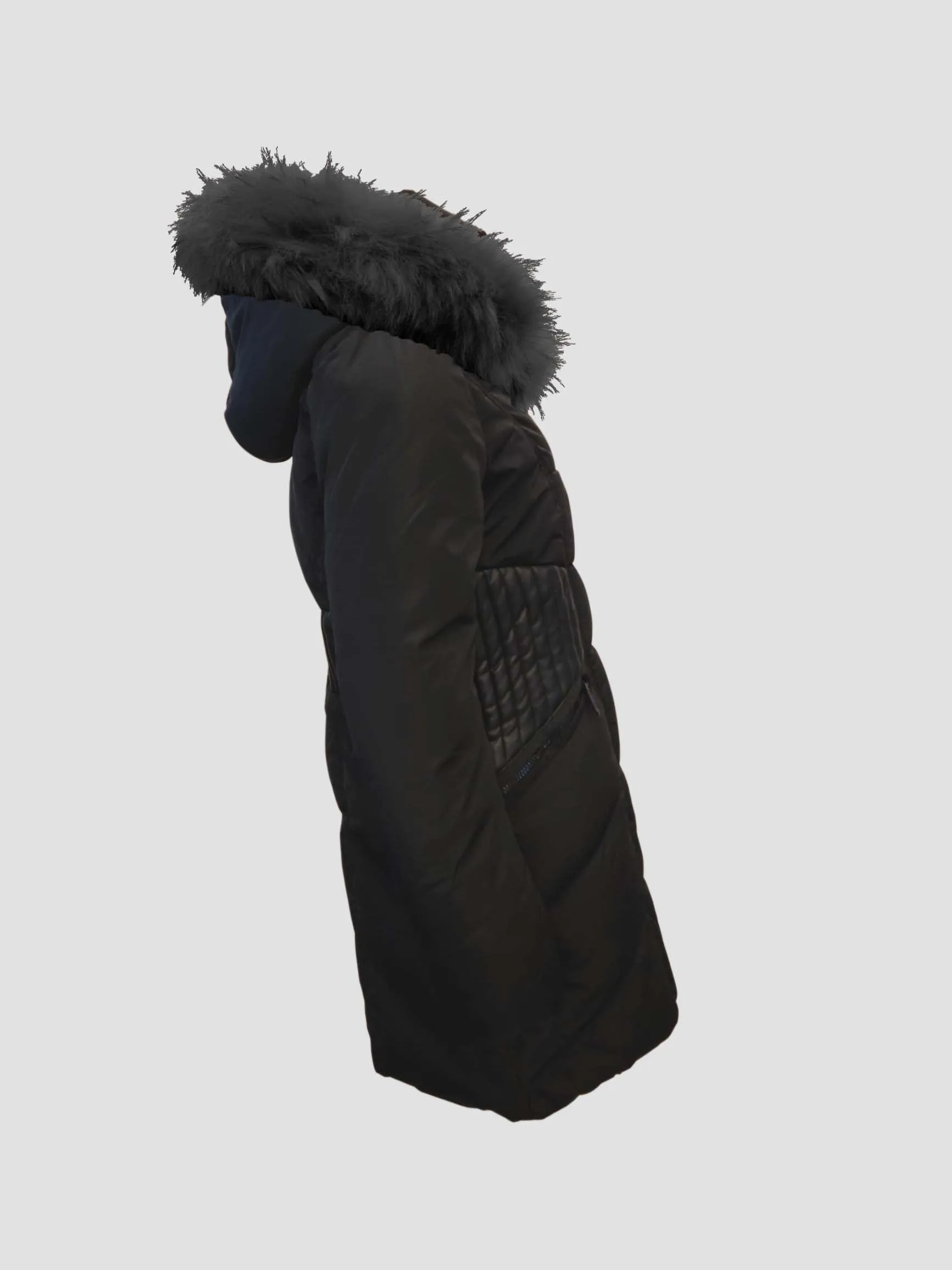 ADALHEIDI Long Parka fur hood || ADALHEIDI Parka long faux fur hood