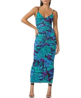 Afrm Women's Ruched Floral Maxi Dress