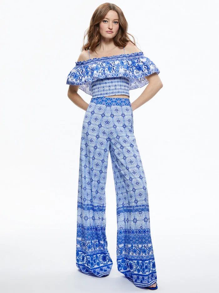 Alice + Olivia Athena Wide Leg Pant Greek Tile - Shop Now