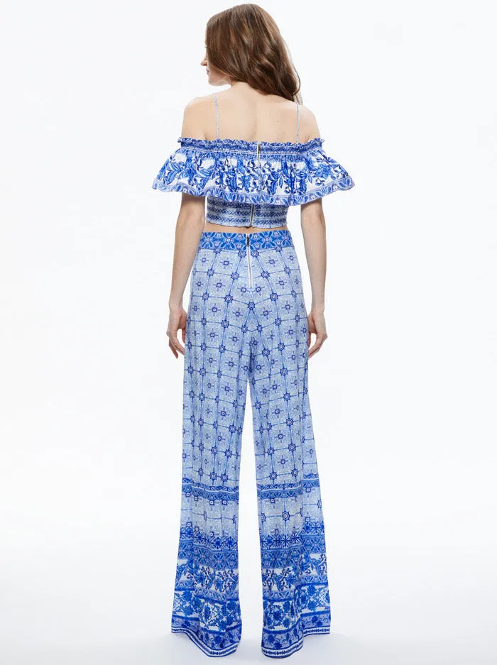 Alice + Olivia Athena Wide Leg Pant Greek Tile - Shop Now