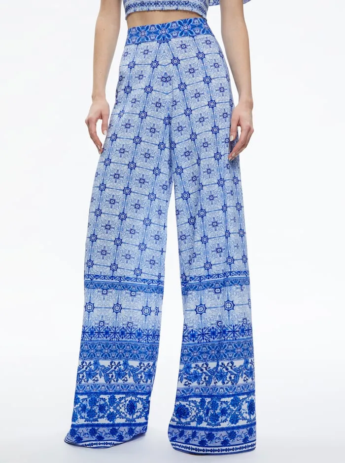 Alice + Olivia Athena Wide Leg Pant Greek Tile - Shop Now