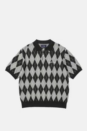 Argyle Short Sleeve Knit Polo