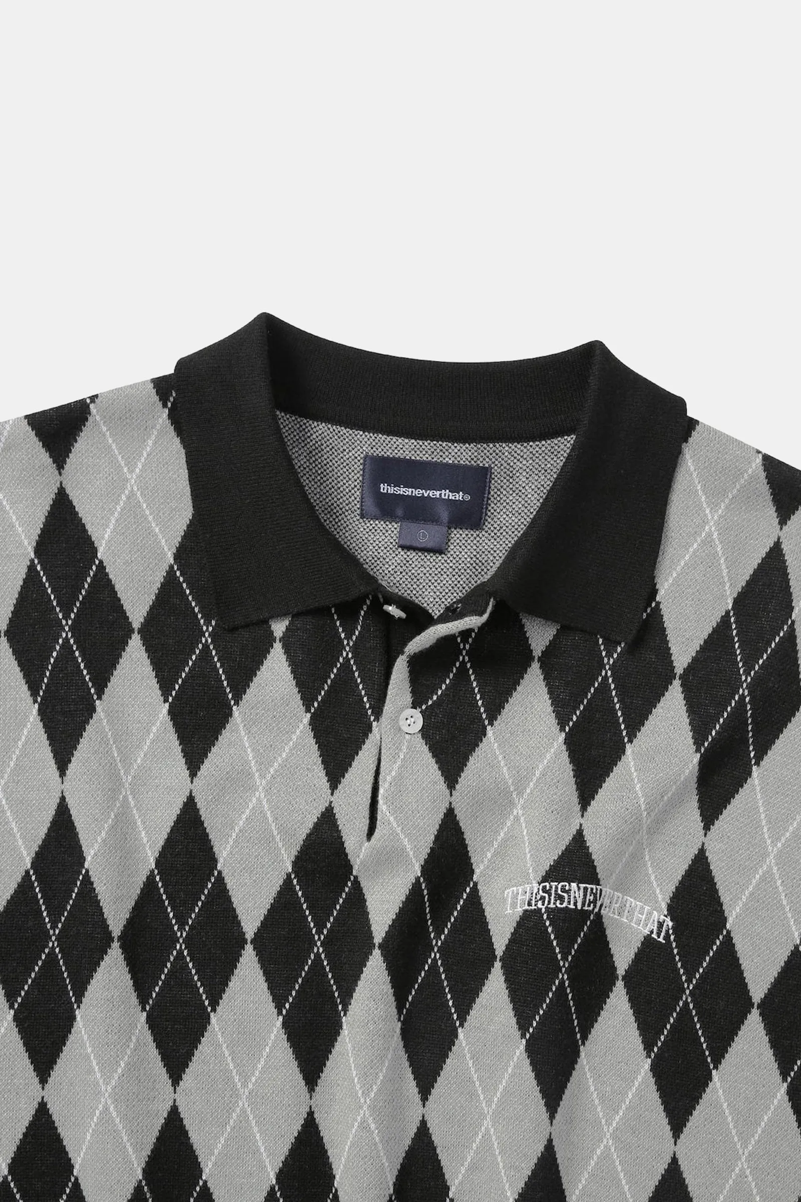 Argyle Short Sleeve Knit Polo