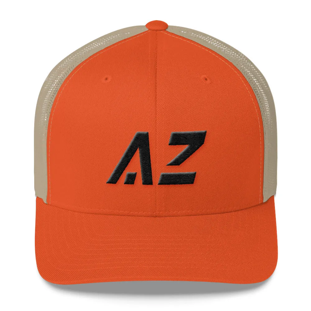 Arizona Trucker Cap with Black Embroidery - AZ - Many Color Options