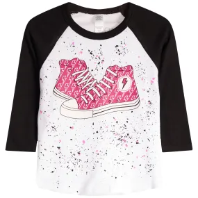 Baseball Tee with Sneaker Design