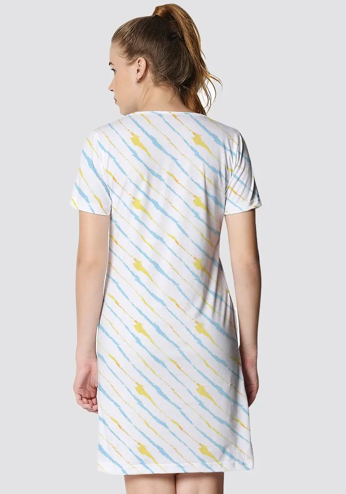 Batik Stripe T-shirt Dress