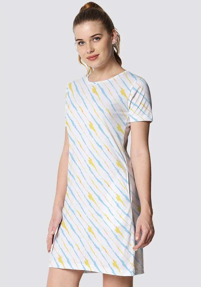 Batik Stripe T-shirt Dress