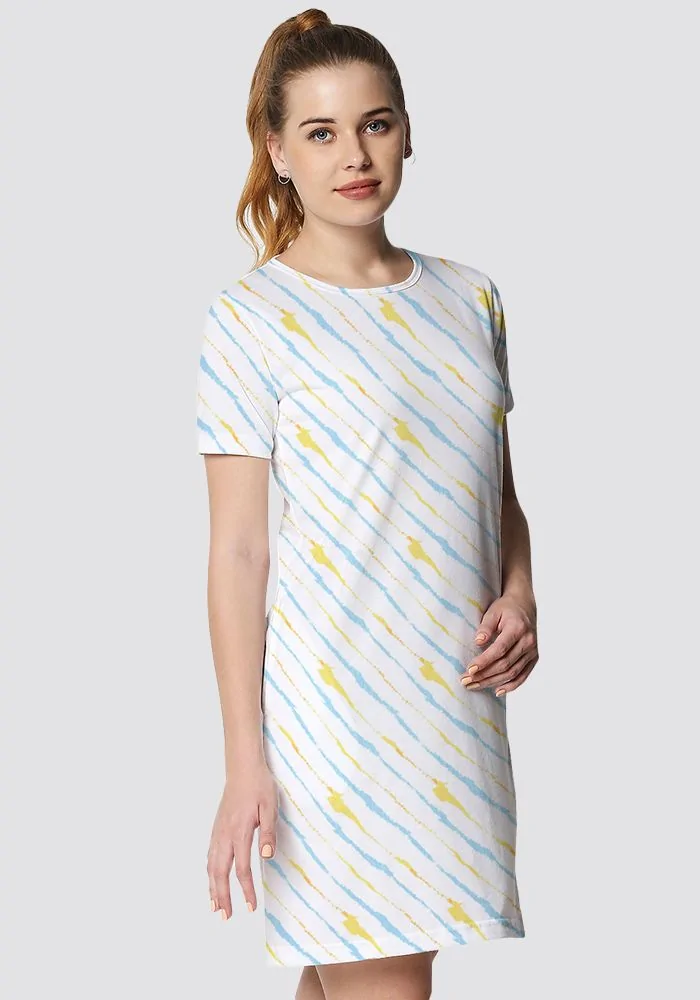 Batik Stripe T-shirt Dress