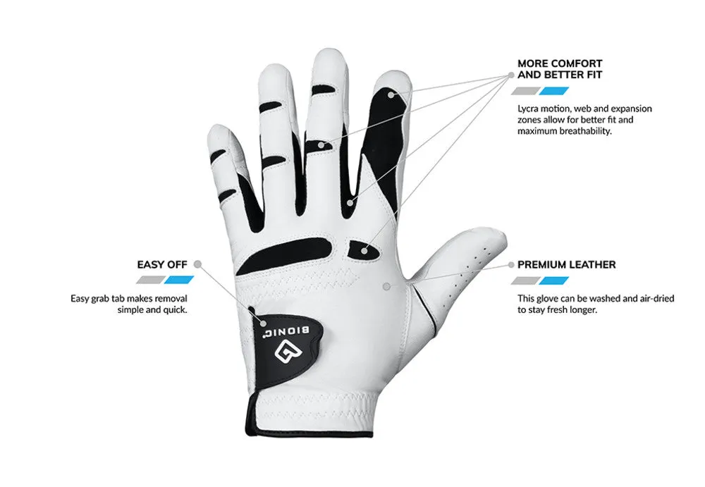 Bionic Golf Men's StableGrip 2.0 Glove - Black - Buy Online Today