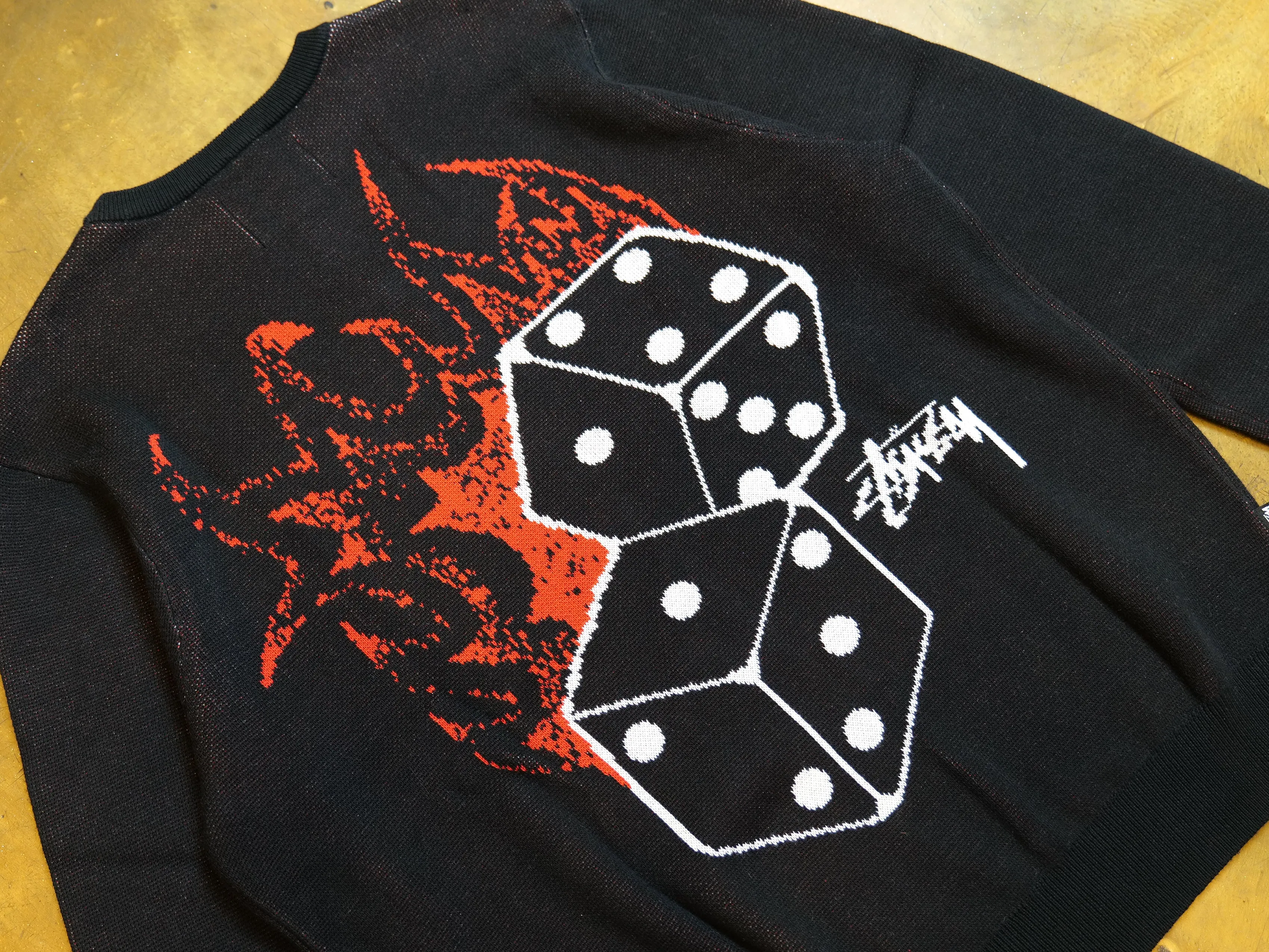 Black Fire Dice Sweater