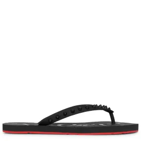 Black Flat Sandals by Christian Louboutin Loubi Flip Donna