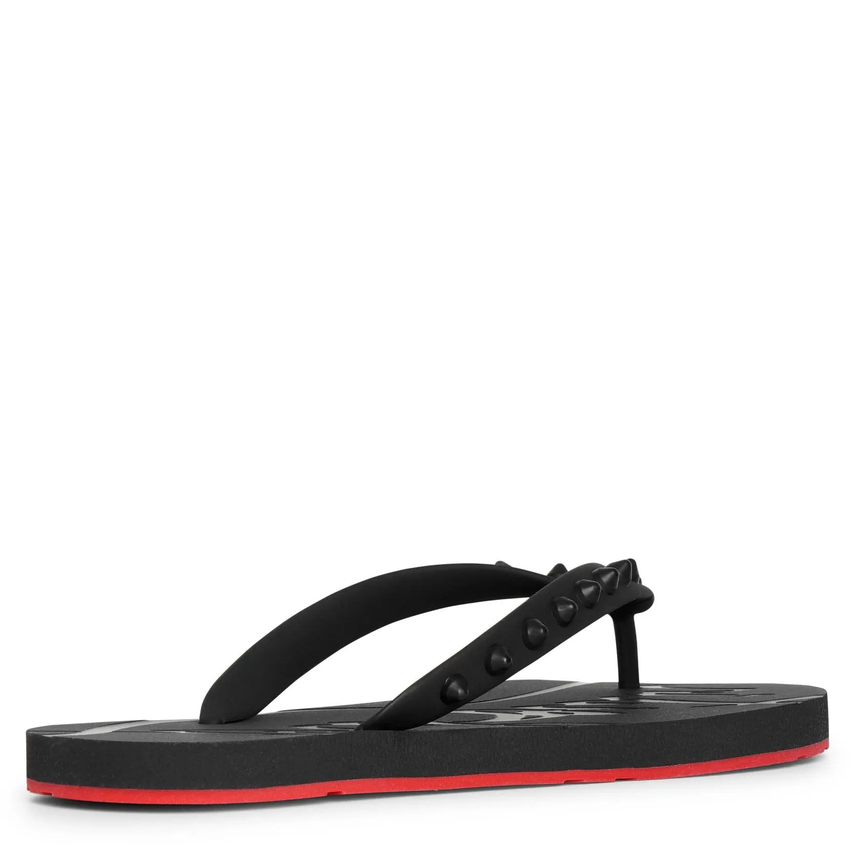 Black Flat Sandals by Christian Louboutin Loubi Flip Donna