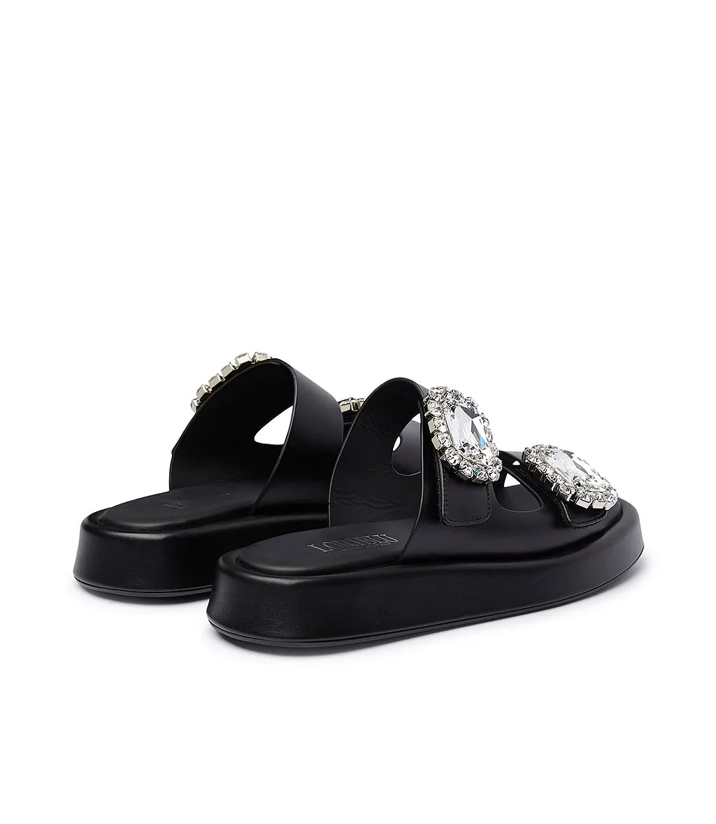 Black leather sandals - Bijoux.