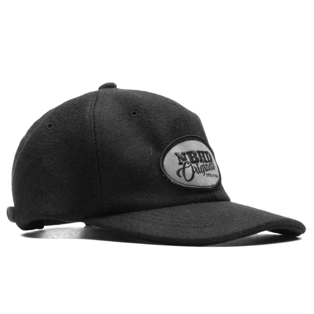 Black Melton Baseball Hat for Dads