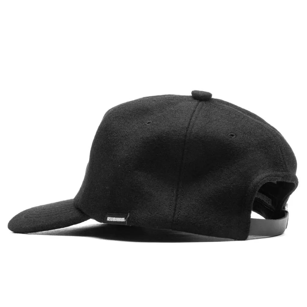 Black Melton Baseball Hat for Dads