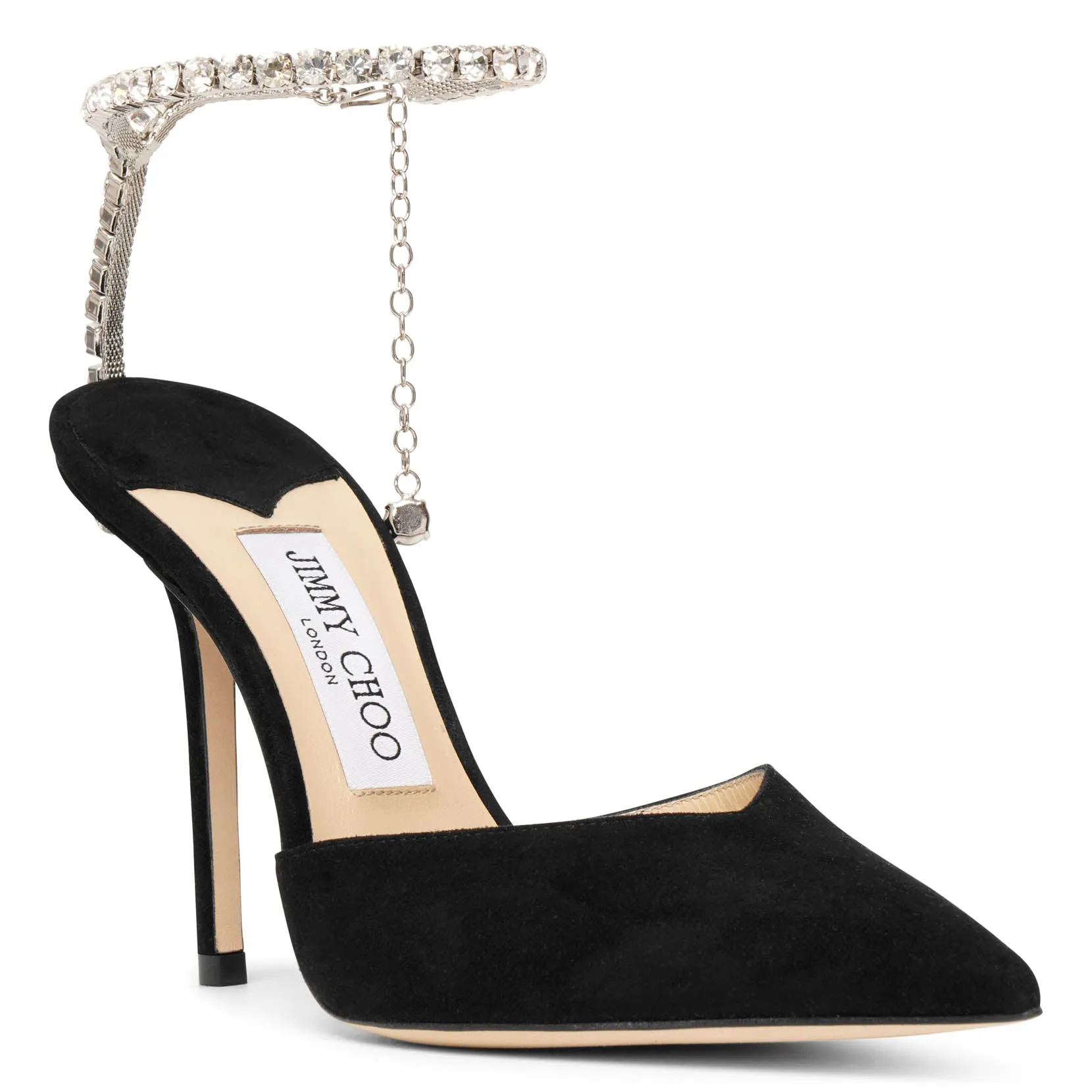 Black Suede Jimmy Choo Saeda 100 Sandals