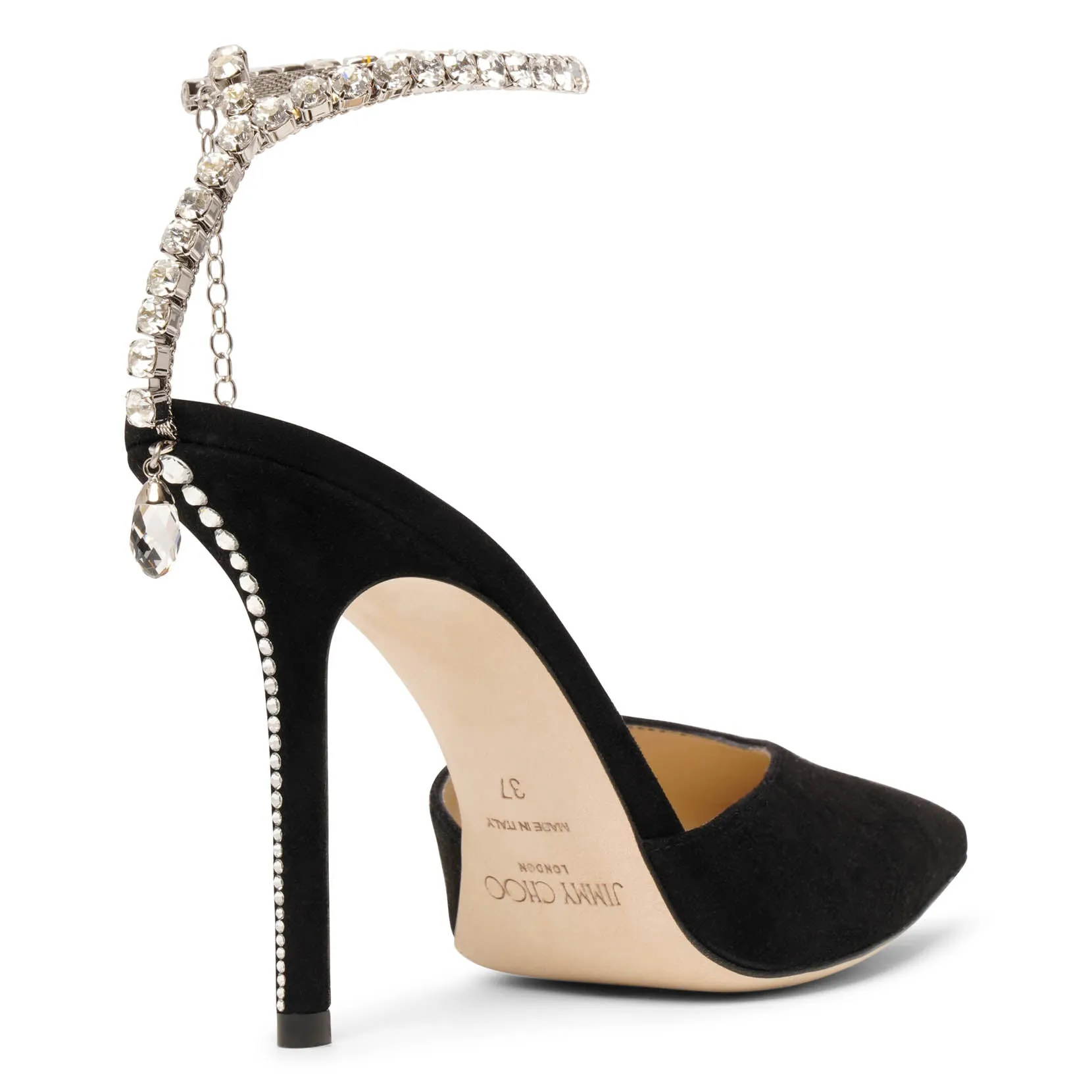 Black Suede Jimmy Choo Saeda 100 Sandals