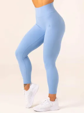 Blue High Waisted Scrunch Leggings