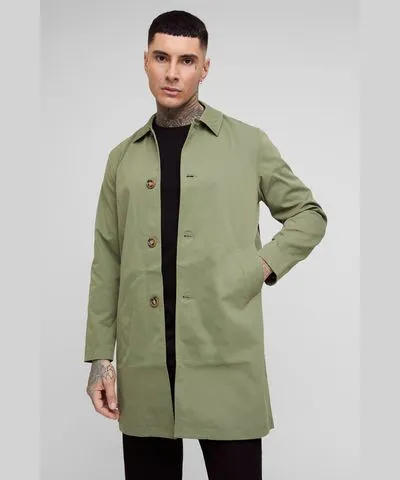 Classic Contrast Panel Trench Coat for Men by boohooMAN