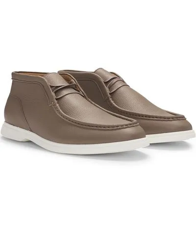 Boss Desert Boots Tumbled Leather Apron Toe