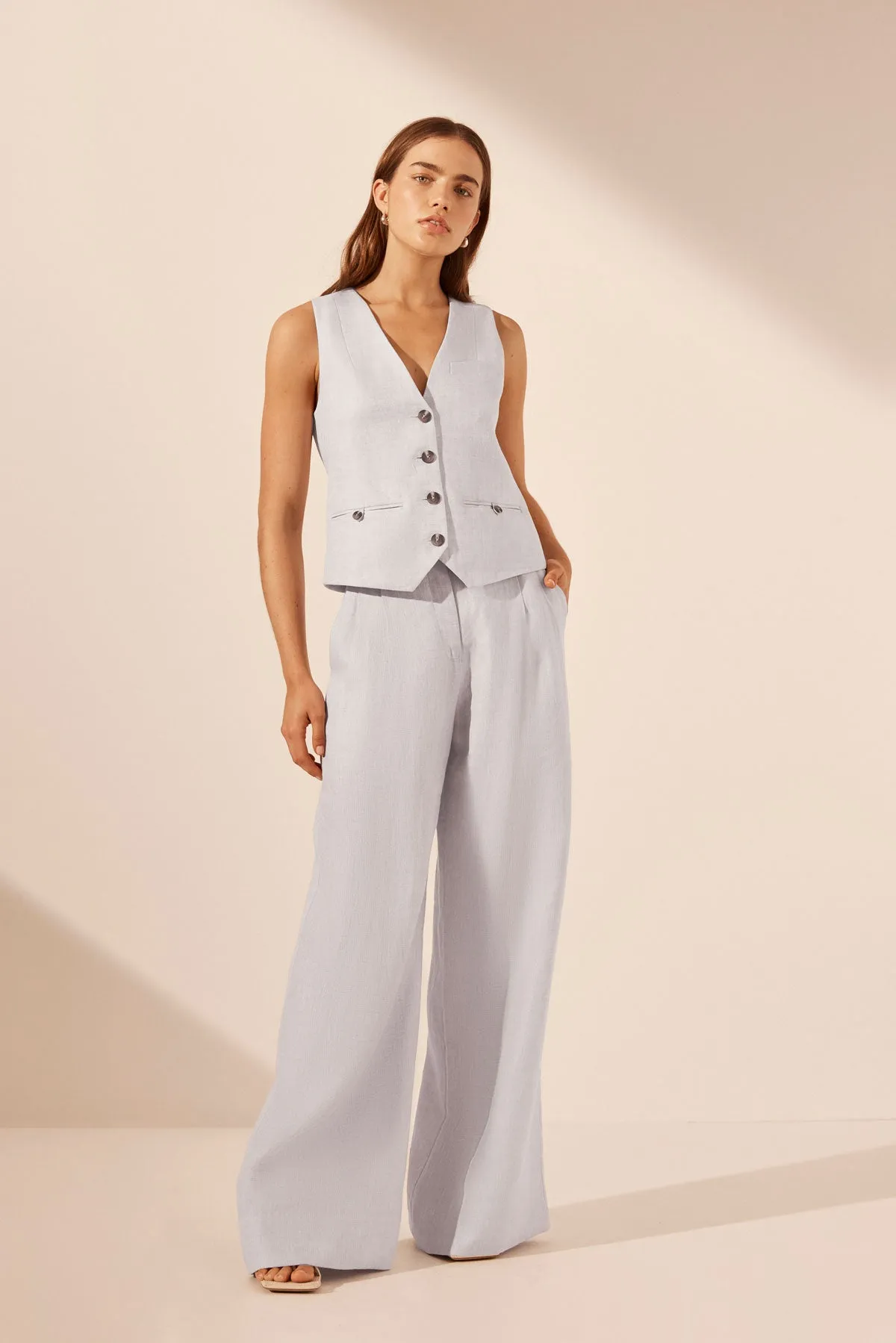 Brisa Wide Leg Pants - Ice Blue