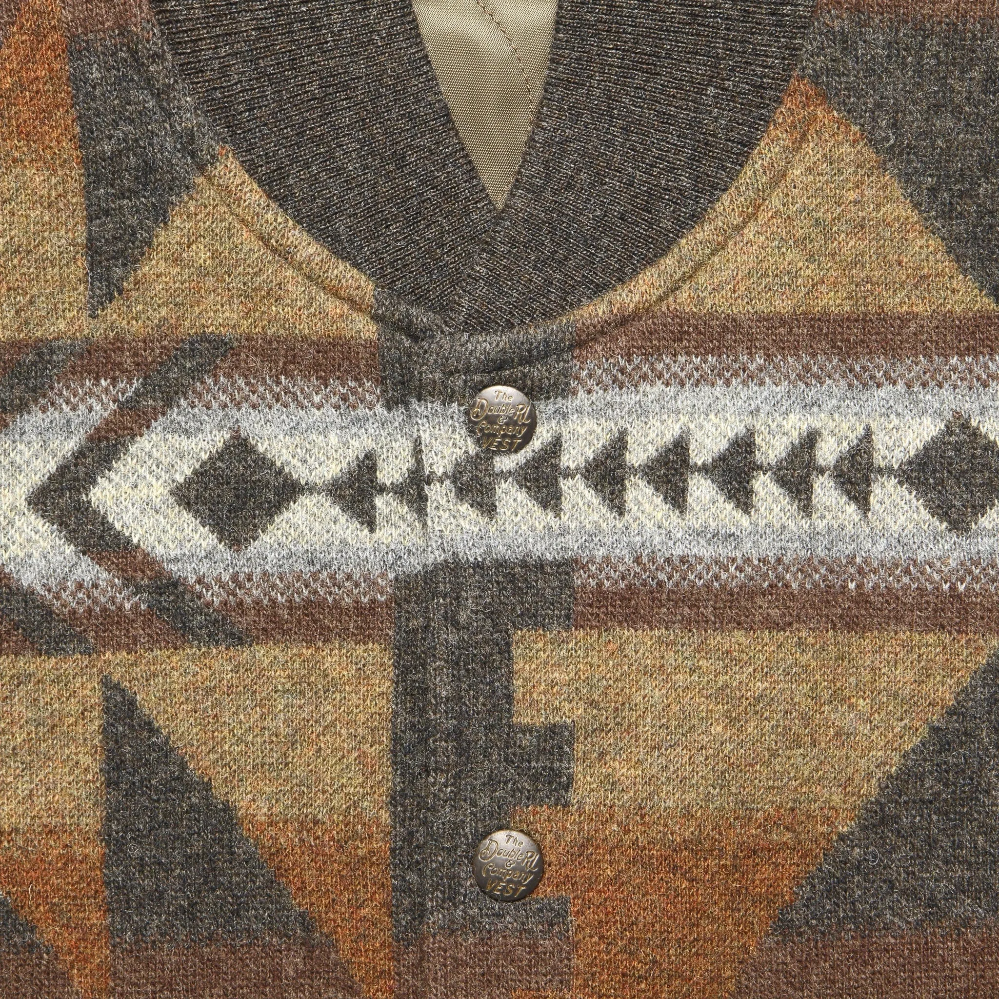 Brown Multi Wool Cashmere Sweater Vest