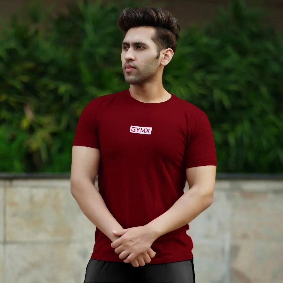 Burgundy GymX T-shirt on sale