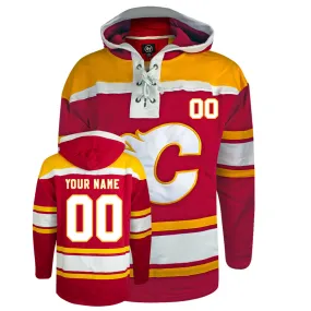 Calgary Flames Customizable 47' Fleece Lacer Hoody