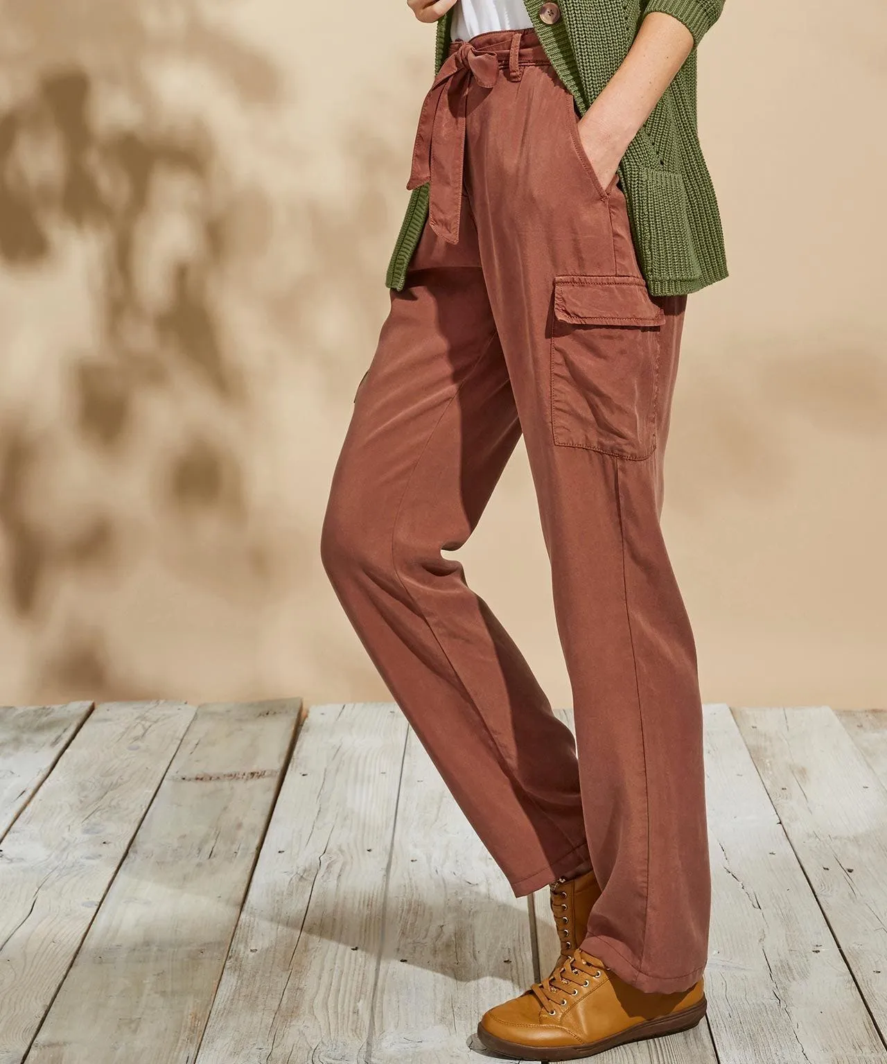 Cargo Pants with Tie Waist