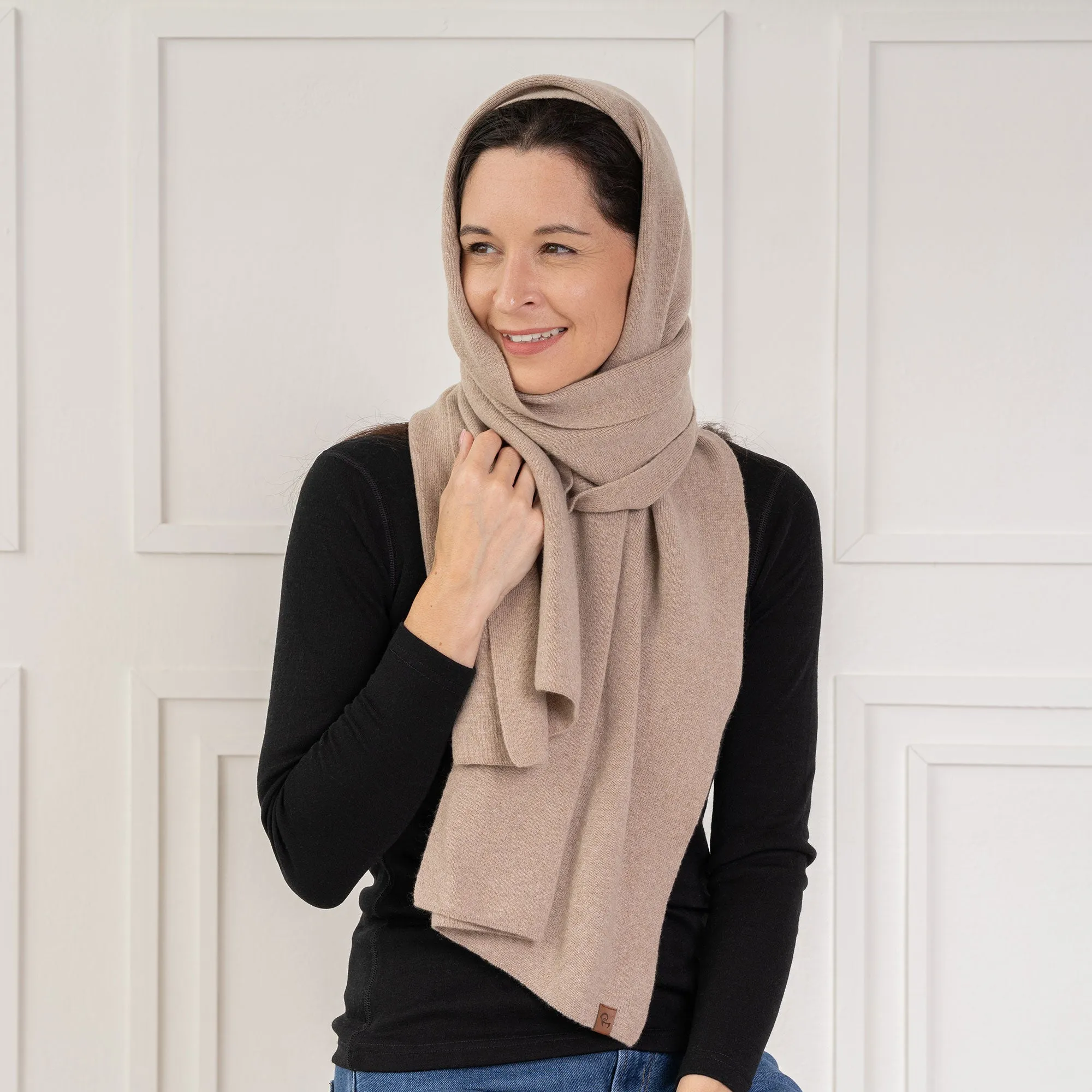 Cashmere Blend Knit Scarf for Women