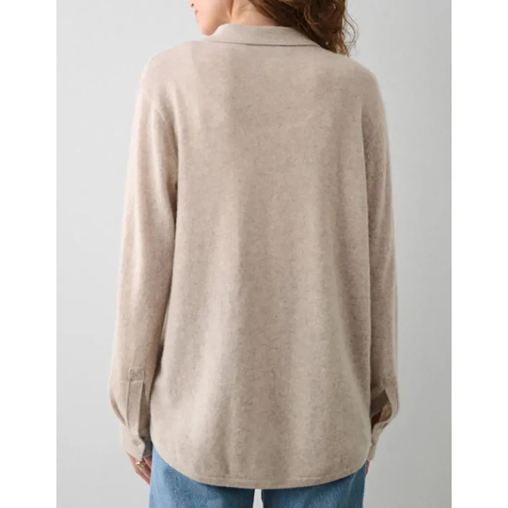 Cashmere Button Shirt - Soft Cashmere Tops with Buttons