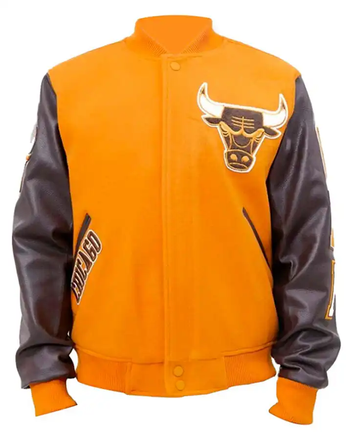 Chicago Bulls Logo Yellow Varsity Jacket William