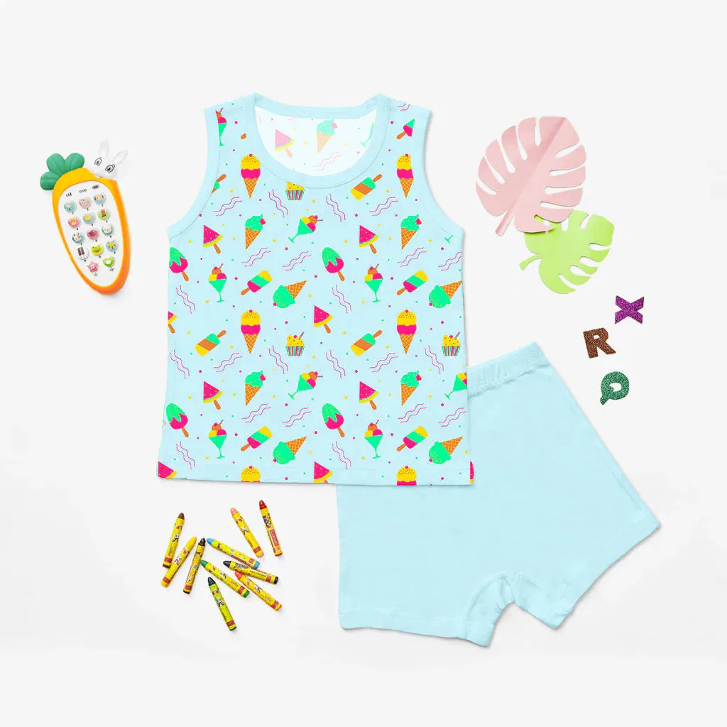 Top and Shorts Set with Size Options and New Print Design