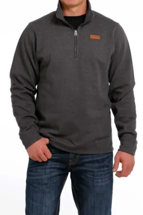 Cinch Men's Quarter Zip Sweater Knit Jacket - Charcoal