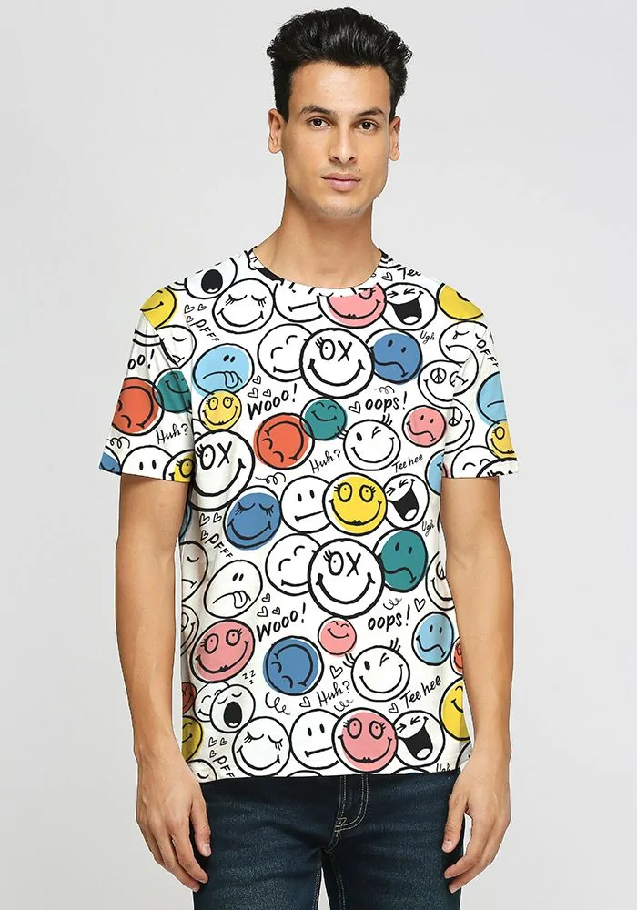 Smiley Face Print T-shirt