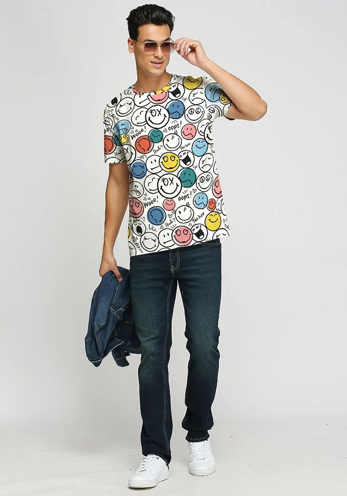 Smiley Face Print T-shirt