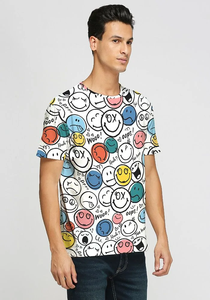 Smiley Face Print T-shirt