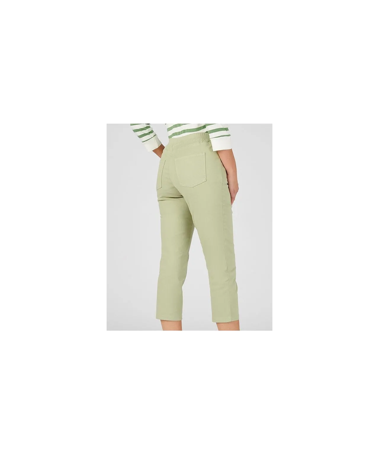 Pull-on Crop Trousers in Cotton Blend