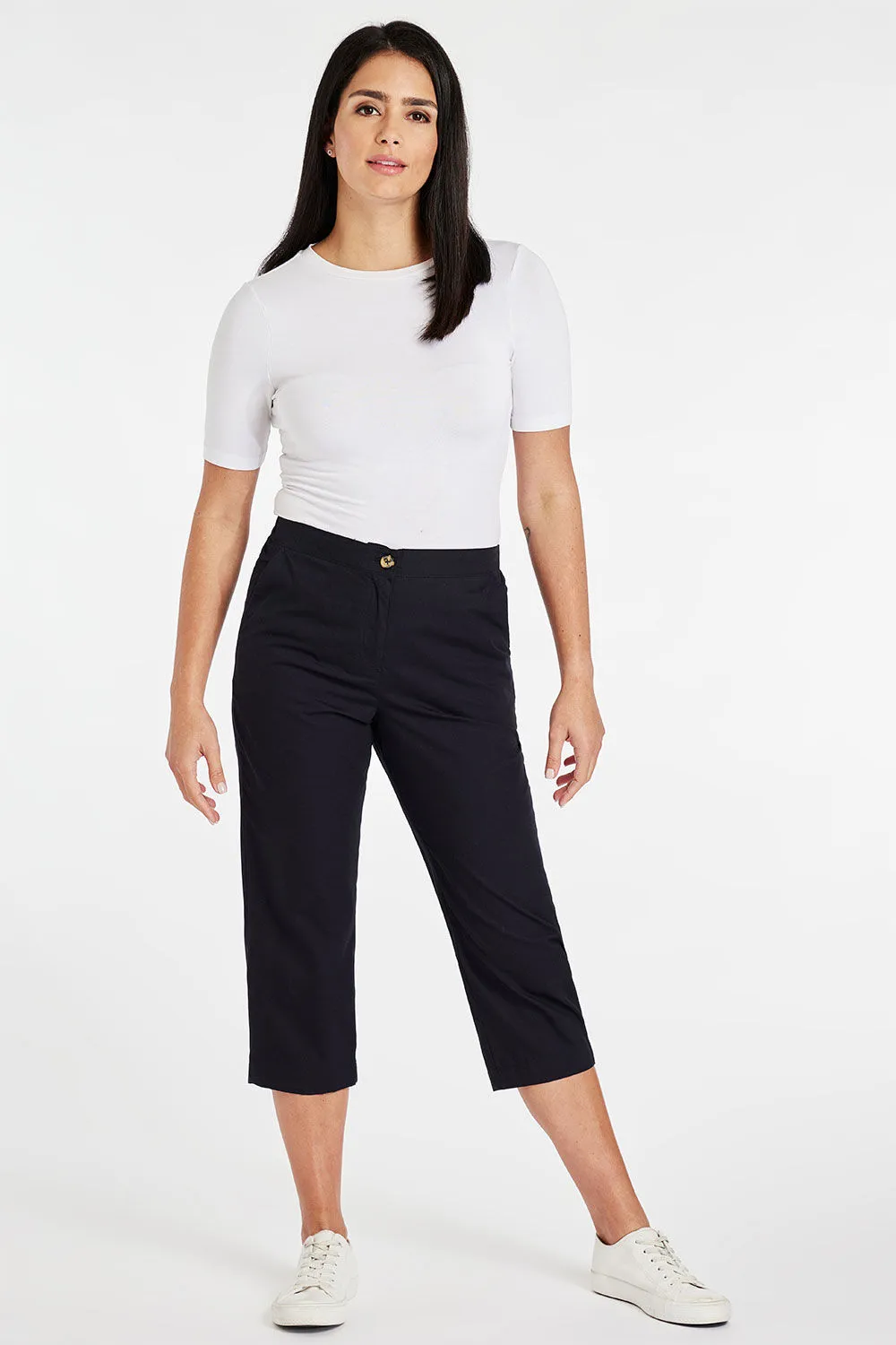 Cropped Elastic Trousers