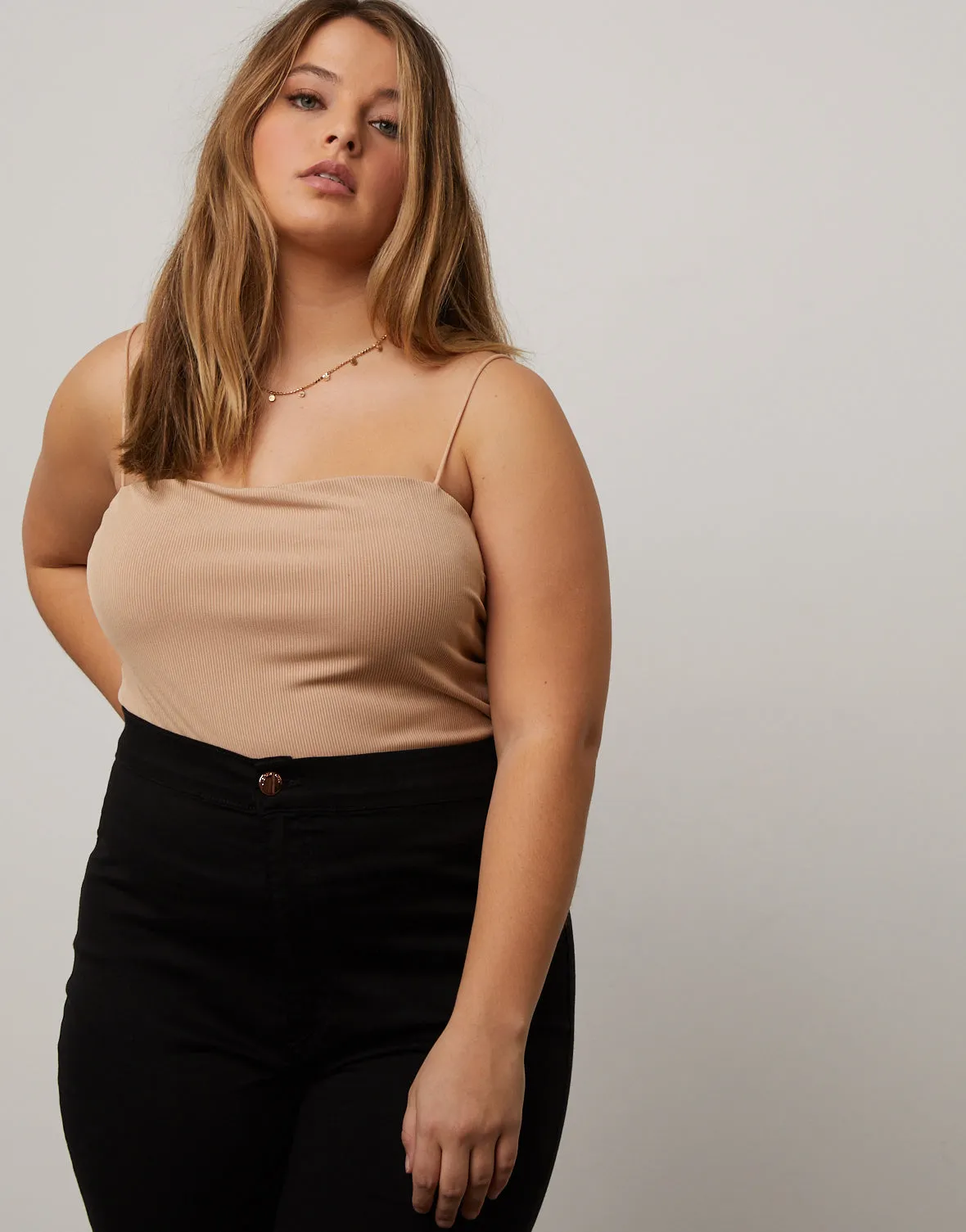 Cropped Tank Top Plus Size