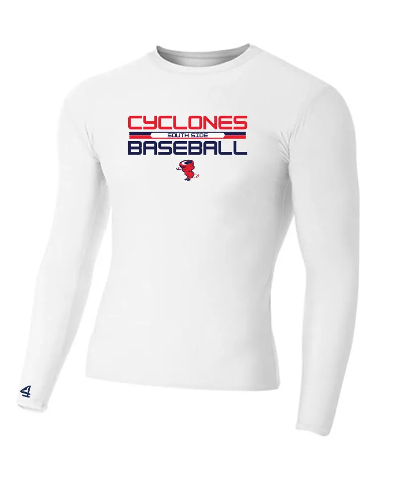 Cyclone Baseball Compression Crew Shirts