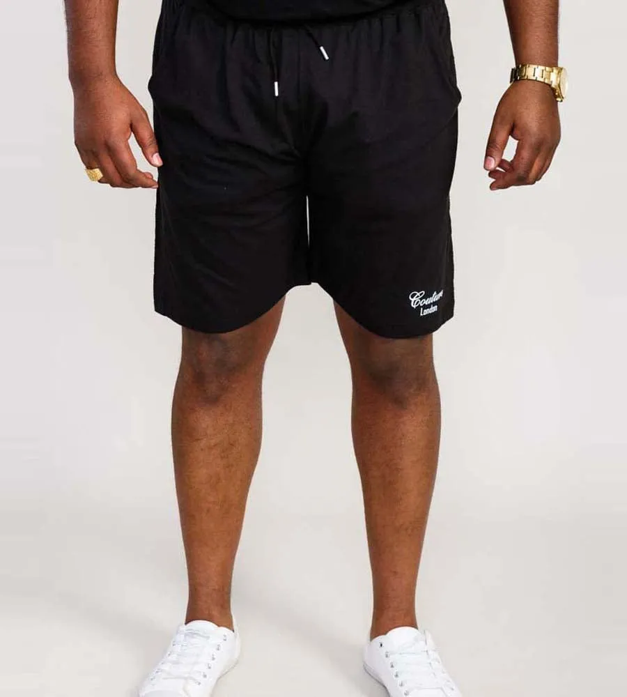 Big Men's Black Couture Shorts With Elasticated Waistband (HOLBROOK)