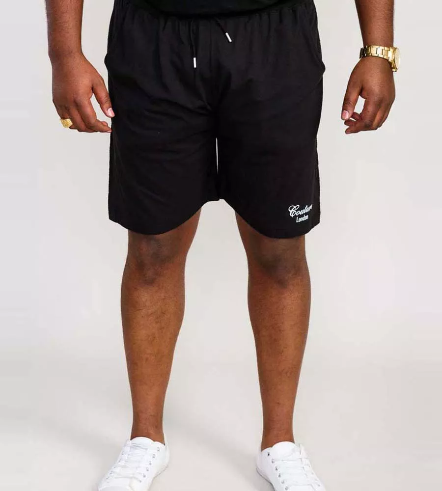 Big Men's Black Couture Shorts With Elasticated Waistband (HOLBROOK)