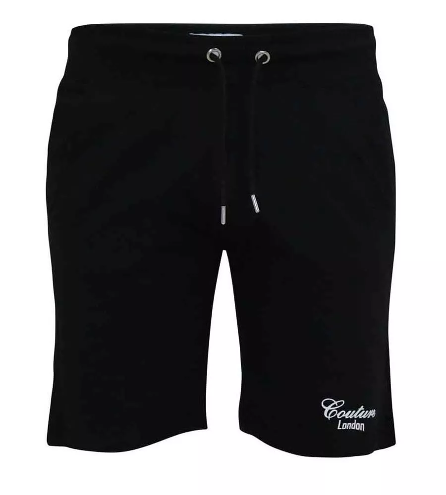 Big Men's Black Couture Shorts With Elasticated Waistband (HOLBROOK)