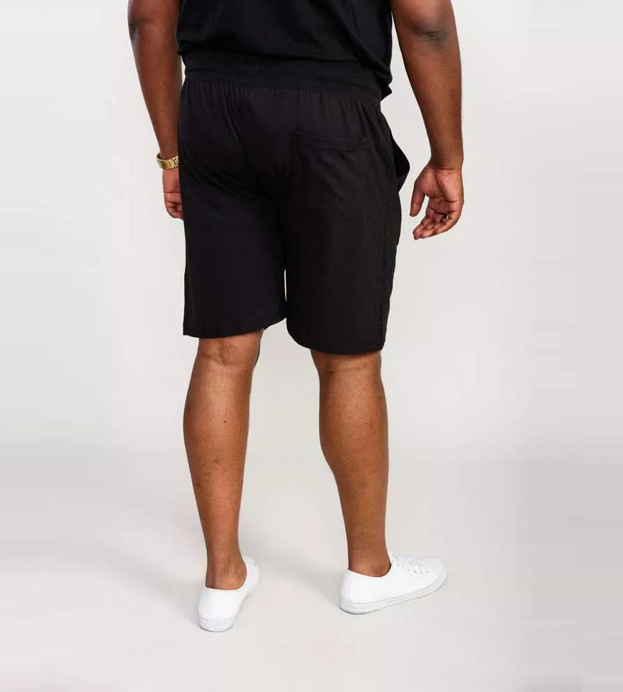 Big Men's Black Couture Shorts With Elasticated Waistband (HOLBROOK)